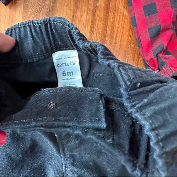 CARTERS Baby Boy 6Month Outfit Red‎ Plaid Vest Dressed Up - Picture 2 of 5